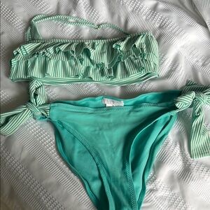 Teal & White bikini